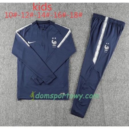 Francja 2 Stars Dziecięcy Komplet Bluzy Treningowe Niebieski 2018